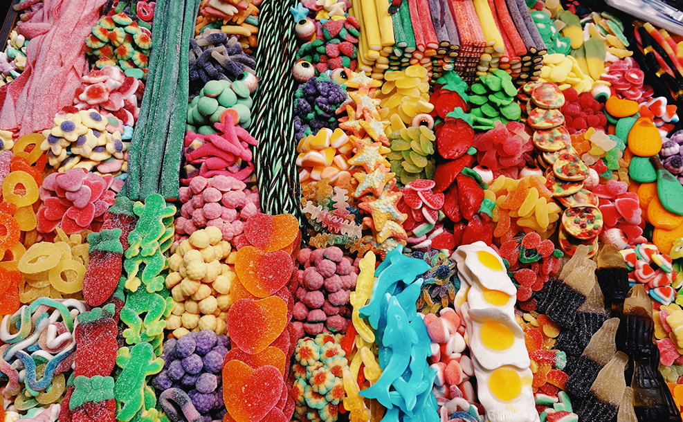 piles of candy of all styles and colors